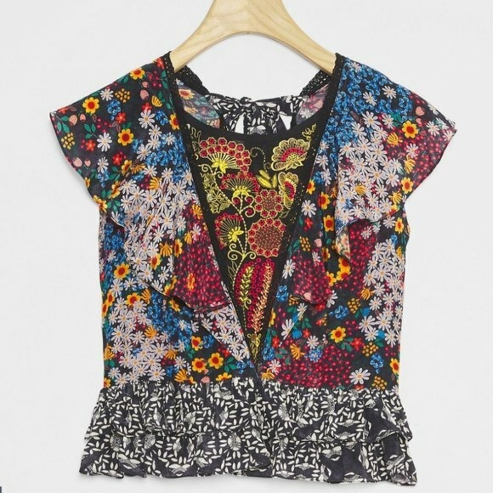 New Anthropologie Neda Beaded Blouse Bhanuni by Jyoti small